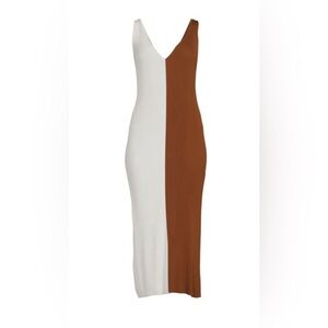 STAUD Colorblock Midi Dana Dress